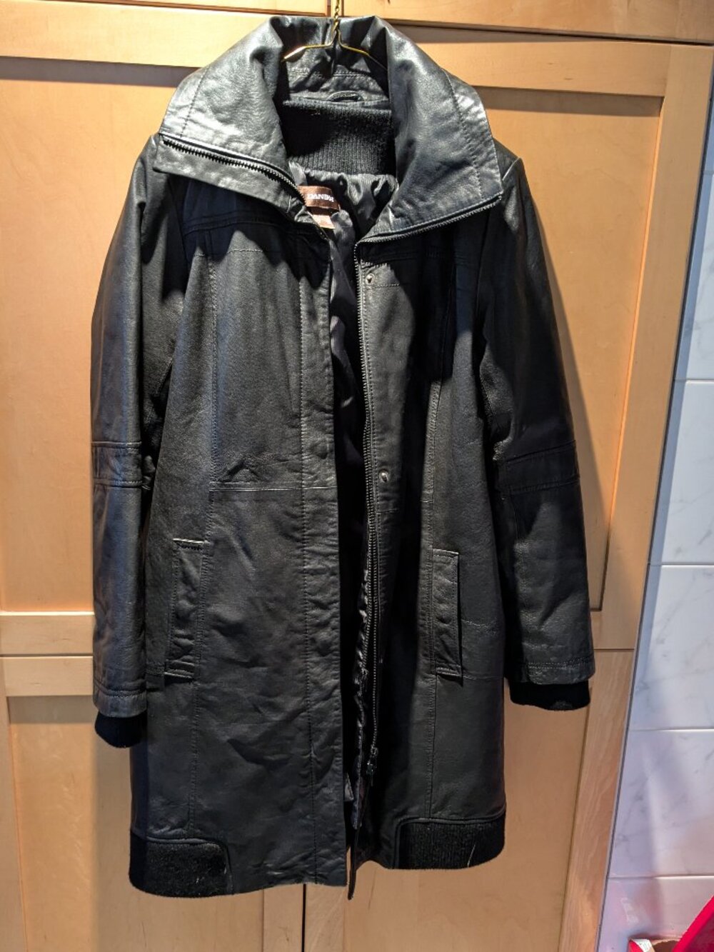 Vintage Danier long black leather coat